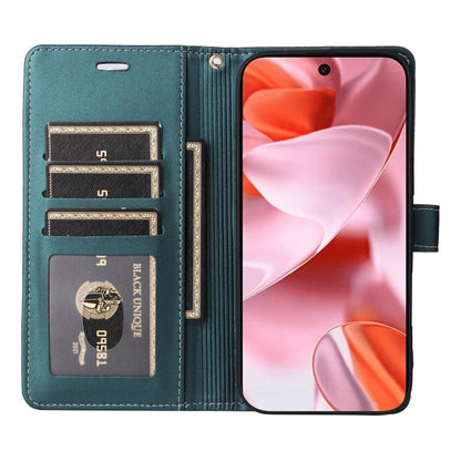 For Google Pixel 9 / 9 Pro / 10 / 10 Pro Six Card Slots Buckle Leather Phone Case with Lanyard(Green) - Google Cases by buy2fix | Online Shopping UK | buy2fix
