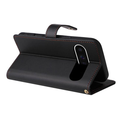 For Google Pixel 9 Pro XL / 10 Pro XL Six Card Slots Buckle Leather Phone Case with Lanyard(Black) - Google Cases by buy2fix | Online Shopping UK | buy2fix