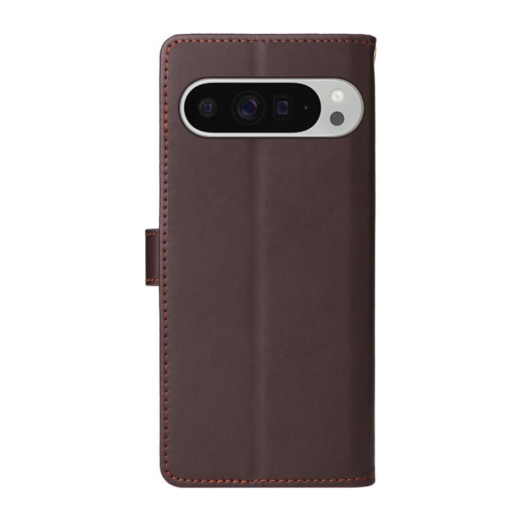 For Google Pixel 9 Pro XL / 10 Pro XL Six Card Slots Buckle Leather Phone Case with Lanyard(Coffee) - Google Cases by buy2fix | Online Shopping UK | buy2fix