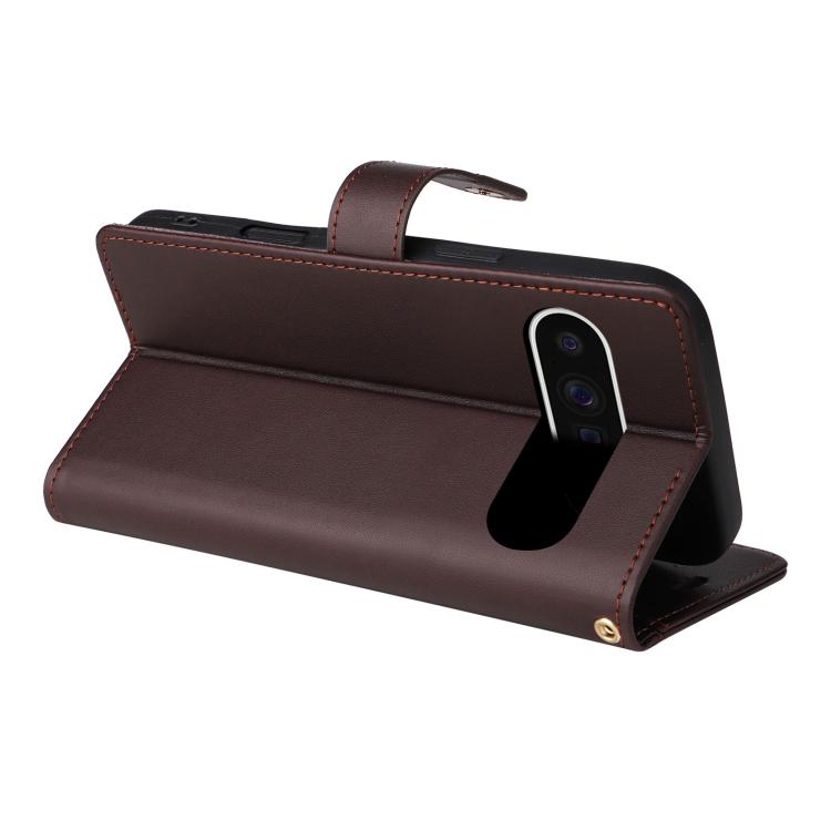 For Google Pixel 9 Pro XL / 10 Pro XL Six Card Slots Buckle Leather Phone Case with Lanyard(Coffee) - Google Cases by buy2fix | Online Shopping UK | buy2fix