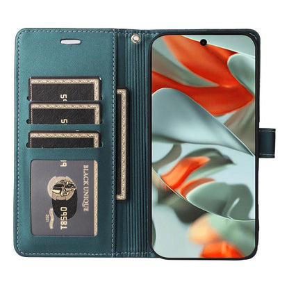For Google Pixel 9 Pro XL / 10 Pro XL Six Card Slots Buckle Leather Phone Case with Lanyard(Green) - Google Cases by buy2fix | Online Shopping UK | buy2fix