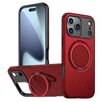For iPhone 17 Pro Max Metal Rotation Holder MagSafe TPU Hybrid PC Phone Case(Red) - iPhone 17 Pro Max Cases by buy2fix | Online Shopping UK | buy2fix