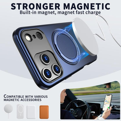 For iPhone 17 Pro Max Metal Rotation Holder MagSafe TPU Hybrid PC Phone Case(Navy Blue) - iPhone 17 Pro Max Cases by buy2fix | Online Shopping UK | buy2fix