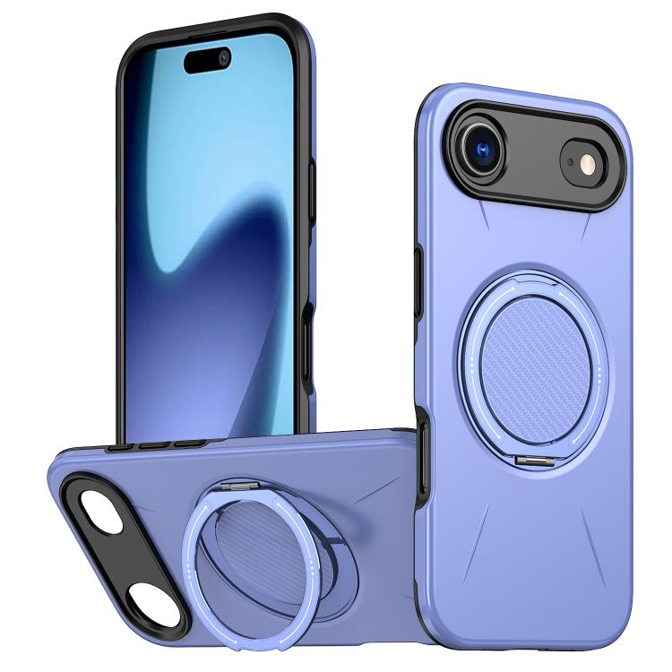 For iPhone Air Metal Rotation Holder MagSafe TPU Hybrid PC Phone Case(Purple) - iPhone Air Cases by buy2fix | Online Shopping UK | buy2fix