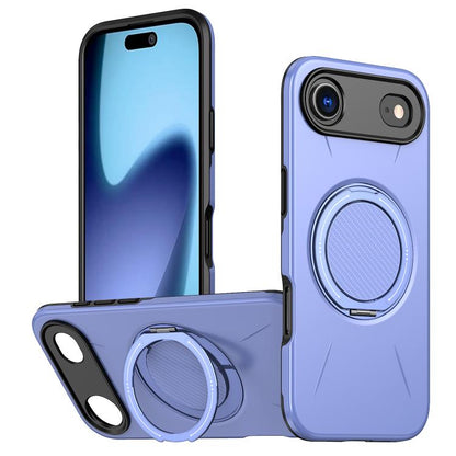 For iPhone Air Metal Rotation Holder MagSafe TPU Hybrid PC Phone Case(Purple) - iPhone Air Cases by buy2fix | Online Shopping UK | buy2fix