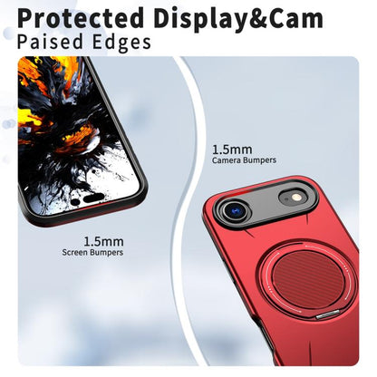 For iPhone Air Metal Rotation Holder MagSafe TPU Hybrid PC Phone Case(Red) - iPhone Air Cases by buy2fix | Online Shopping UK | buy2fix