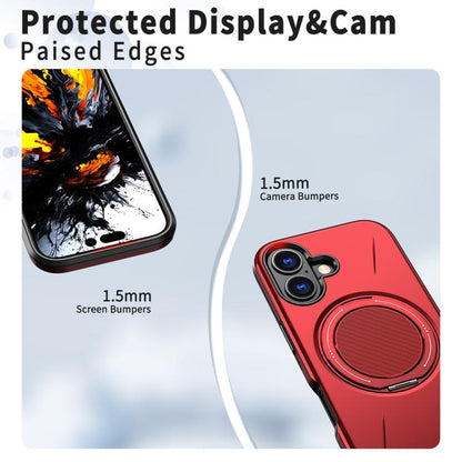 For iPhone 17 Metal Rotation Holder MagSafe TPU Hybrid PC Phone Case(Red) - iPhone 17 Cases by buy2fix | Online Shopping UK | buy2fix