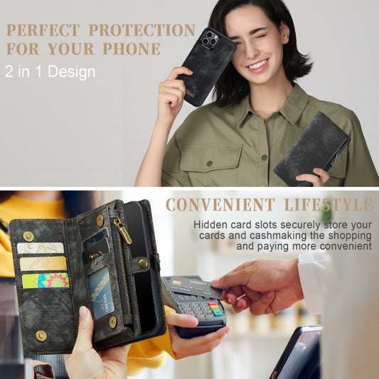 For iPhone 12 / 12 Pro CaseMe-008 Detachable Multifunctional Wallet Leather Phone Case (Black) - iPhone 12 / 12 Pro Cases by CaseMe | Online Shopping UK | buy2fix