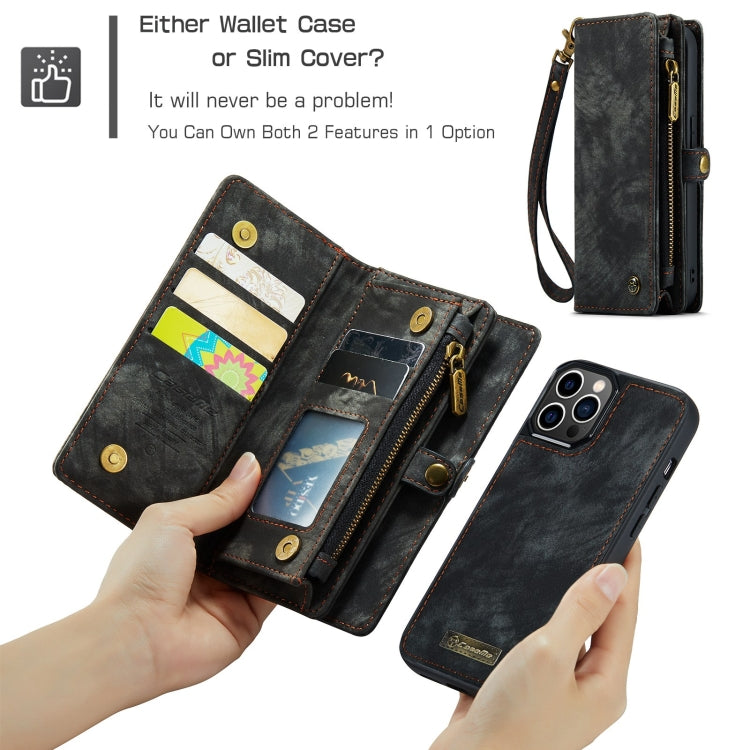 For iPhone 12 / 12 Pro CaseMe-008 Detachable Multifunctional Wallet Leather Phone Case (Black) - iPhone 12 / 12 Pro Cases by CaseMe | Online Shopping UK | buy2fix