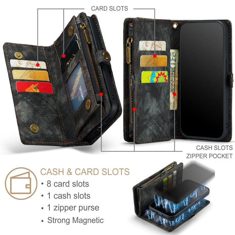 For iPhone 12 / 12 Pro CaseMe-008 Detachable Multifunctional Wallet Leather Phone Case (Black) - iPhone 12 / 12 Pro Cases by CaseMe | Online Shopping UK | buy2fix