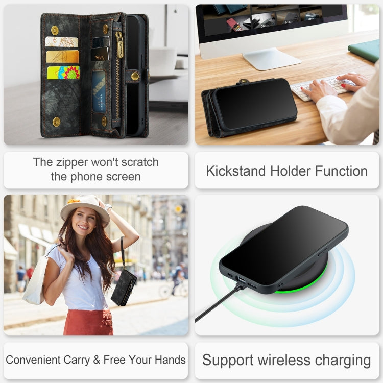 For iPhone 12 / 12 Pro CaseMe-008 Detachable Multifunctional Wallet Leather Phone Case (Black) - iPhone 12 / 12 Pro Cases by CaseMe | Online Shopping UK | buy2fix