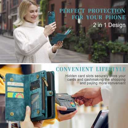 For iPhone 12 / 12 Pro CaseMe-008 Detachable Multifunctional Wallet Leather Phone Case (Blue) - iPhone 12 / 12 Pro Cases by CaseMe | Online Shopping UK | buy2fix