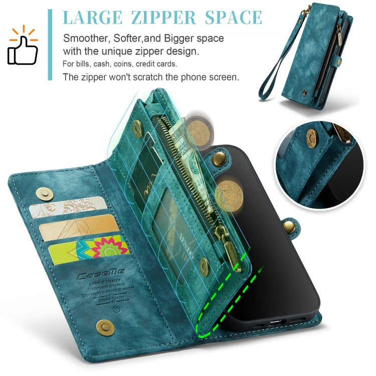 For iPhone 12 / 12 Pro CaseMe-008 Detachable Multifunctional Wallet Leather Phone Case (Blue) - iPhone 12 / 12 Pro Cases by CaseMe | Online Shopping UK | buy2fix