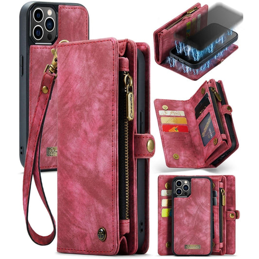 For iPhone 12 / 12 Pro CaseMe-008 Detachable Multifunctional Wallet Leather Phone Case (Red) - iPhone 12 / 12 Pro Cases by CaseMe | Online Shopping UK | buy2fix