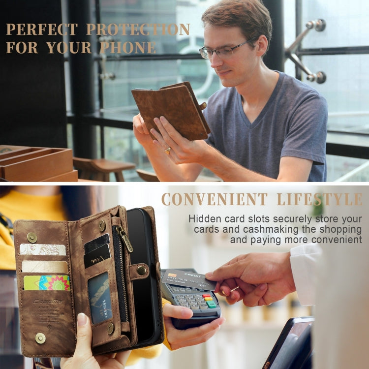 For iPhone 12 / 12 Pro CaseMe-008 Detachable Multifunctional Wallet Leather Phone Case (Brown) - iPhone 12 / 12 Pro Cases by CaseMe | Online Shopping UK | buy2fix