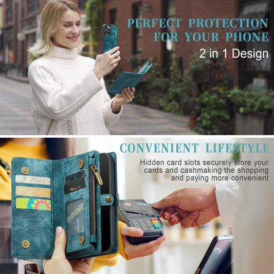 For iPhone 12 Pro Max CaseMe-008 Detachable Multifunctional Wallet Leather Phone Case (Blue) - iPhone 12 Pro Max Cases by CaseMe | Online Shopping UK | buy2fix