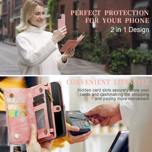 For iPhone 12 Pro Max CaseMe-008 Detachable Multifunctional Wallet Leather Phone Case (Pink) - iPhone 12 Pro Max Cases by CaseMe | Online Shopping UK | buy2fix