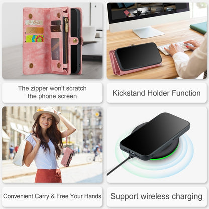 For iPhone 12 Pro Max CaseMe-008 Detachable Multifunctional Wallet Leather Phone Case (Pink) - iPhone 12 Pro Max Cases by CaseMe | Online Shopping UK | buy2fix