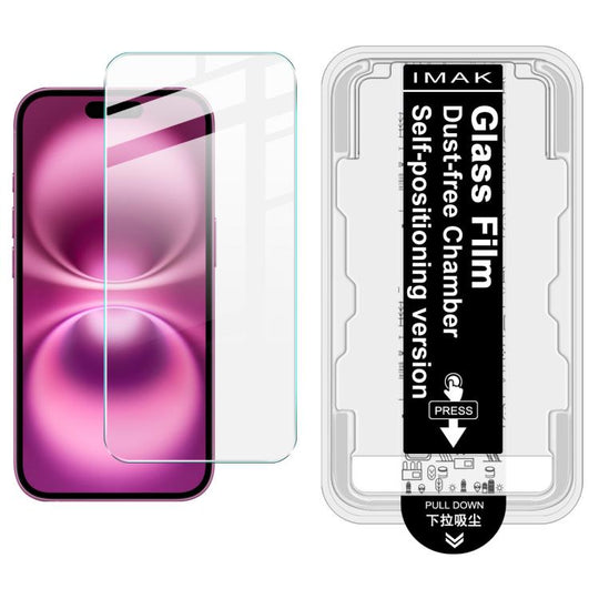 For iPhone 16 Plus imak Dust-free Chamber Locator H Series Tempered Glass Film