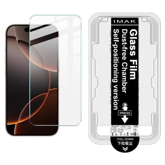 For iPhone 16 Pro imak Dust-free Chamber Locator H Series Tempered Glass Film