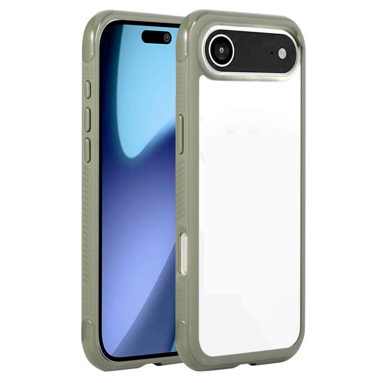For iPhone Air Solid Color Edge Transparency Acrylic TPU Phone Case(Army Green) - iPhone Air Cases by buy2fix | Online Shopping UK | buy2fix