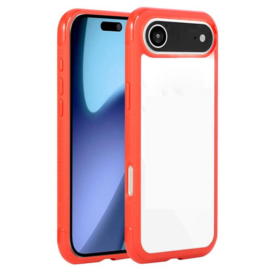 For iPhone Air Solid Color Edge Transparency Acrylic TPU Phone Case(Red) - iPhone Air Cases by buy2fix | Online Shopping UK | buy2fix
