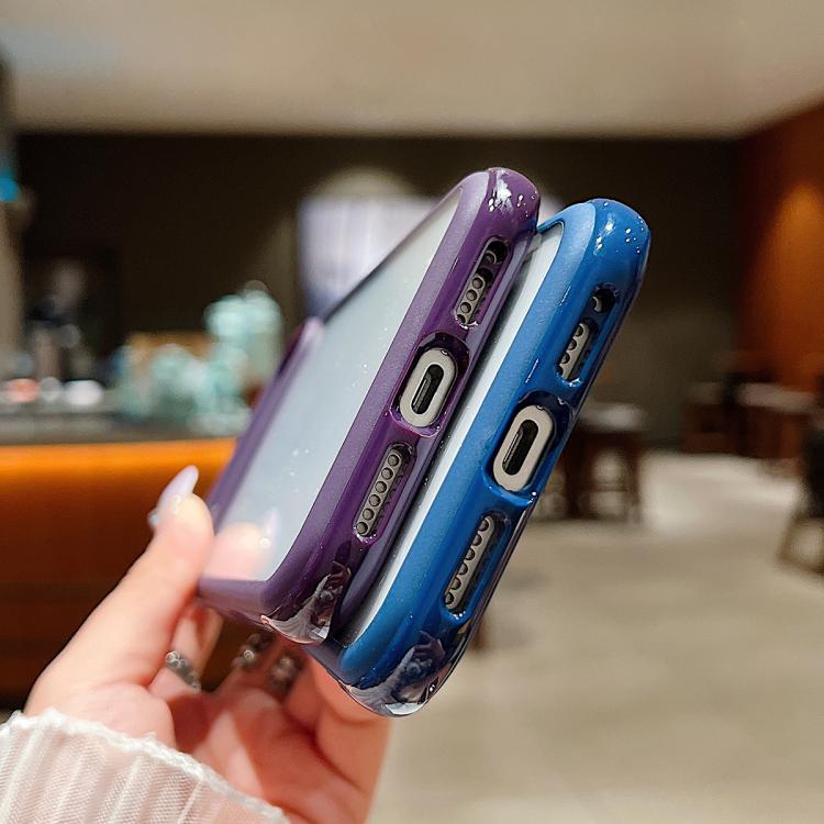 For iPhone Air Solid Color Edge Transparency Acrylic TPU Phone Case(Dark Purple) - iPhone Air Cases by buy2fix | Online Shopping UK | buy2fix