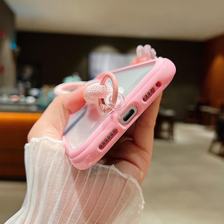 For iPhone Air Solid Color Edge Transparency Acrylic TPU Phone Case with Wrist Strap(Grey) - iPhone Air Cases by buy2fix | Online Shopping UK | buy2fix