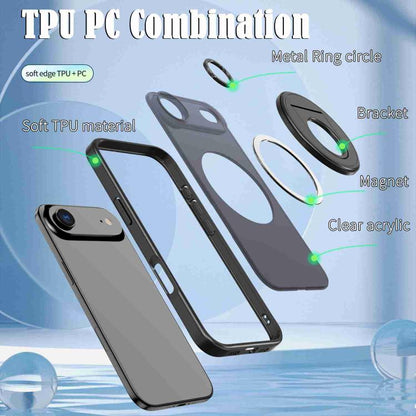 For iPhone Air Rotating Ring Magnetic Holder Phone Case(Black) - iPhone Air Cases by buy2fix | Online Shopping UK | buy2fix