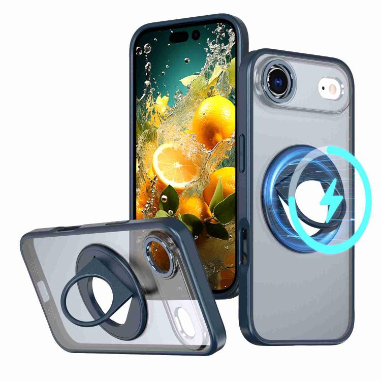 For iPhone Air Rotating Ring Magnetic Holder Phone Case(Blue) - iPhone Air Cases by buy2fix | Online Shopping UK | buy2fix