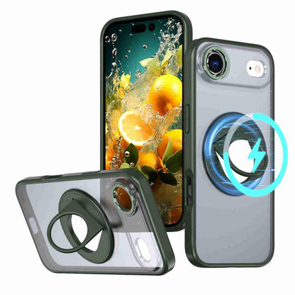 For iPhone Air Rotating Ring Magnetic Holder Phone Case(Green) - iPhone Air Cases by buy2fix | Online Shopping UK | buy2fix