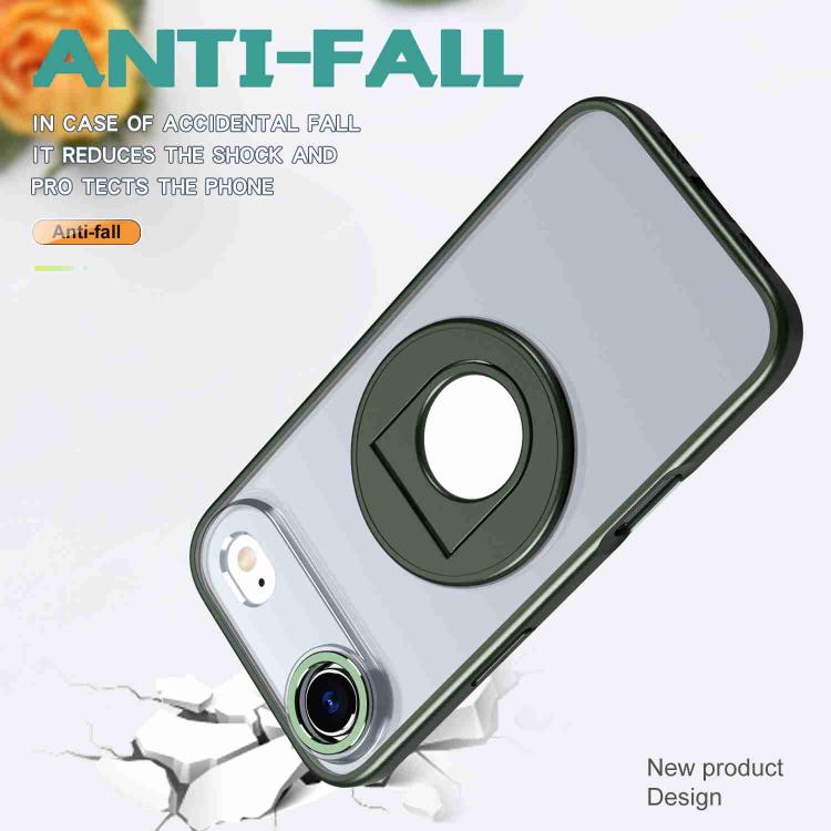 For iPhone Air Rotating Ring Magnetic Holder Phone Case(Green) - iPhone Air Cases by buy2fix | Online Shopping UK | buy2fix