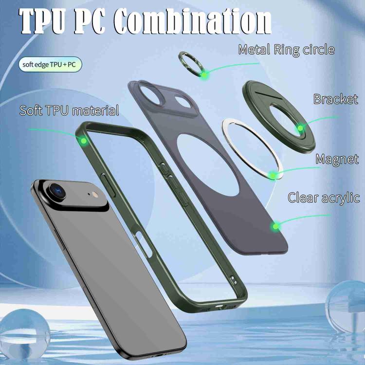 For iPhone Air Rotating Ring Magnetic Holder Phone Case(Green) - iPhone Air Cases by buy2fix | Online Shopping UK | buy2fix