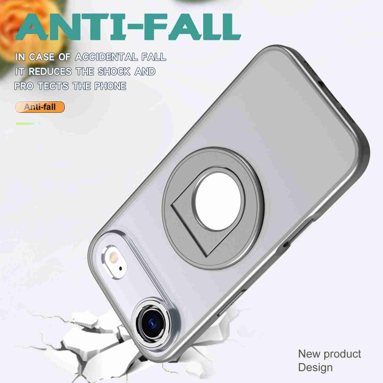 For iPhone Air Rotating Ring Magnetic Holder Phone Case(Titanium Grey) - iPhone Air Cases by buy2fix | Online Shopping UK | buy2fix