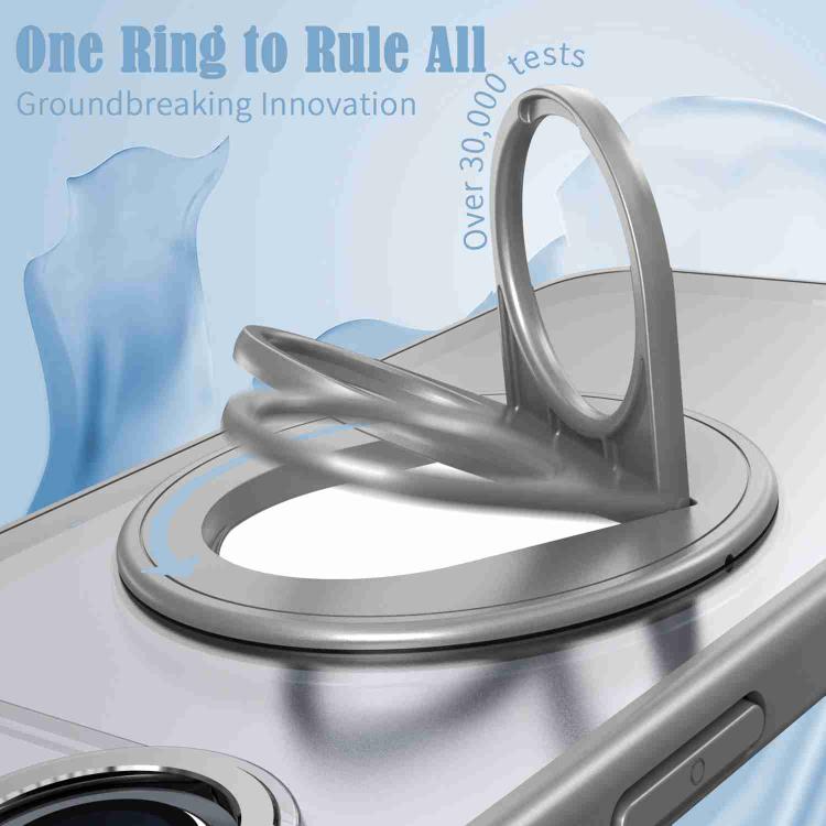 For iPhone Air Rotating Ring Magnetic Holder Phone Case(Titanium Grey) - iPhone Air Cases by buy2fix | Online Shopping UK | buy2fix