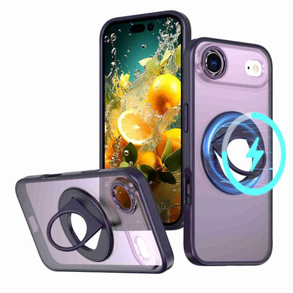 For iPhone Air Rotating Ring Magnetic Holder Phone Case(Purple) - iPhone Air Cases by buy2fix | Online Shopping UK | buy2fix