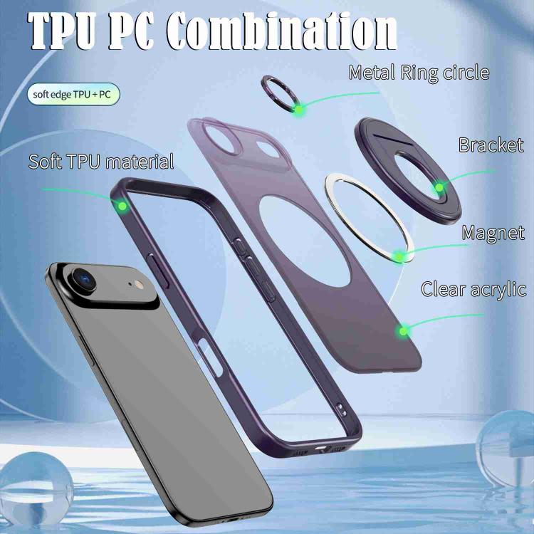 For iPhone Air Rotating Ring Magnetic Holder Phone Case(Purple) - iPhone Air Cases by buy2fix | Online Shopping UK | buy2fix