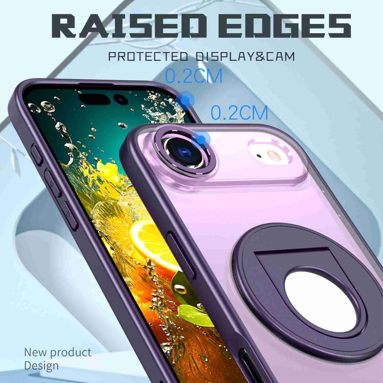 For iPhone Air Rotating Ring Magnetic Holder Phone Case(Purple) - iPhone Air Cases by buy2fix | Online Shopping UK | buy2fix