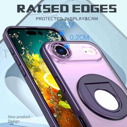 For iPhone Air Rotating Ring Magnetic Holder Phone Case(Purple) - iPhone Air Cases by buy2fix | Online Shopping UK | buy2fix