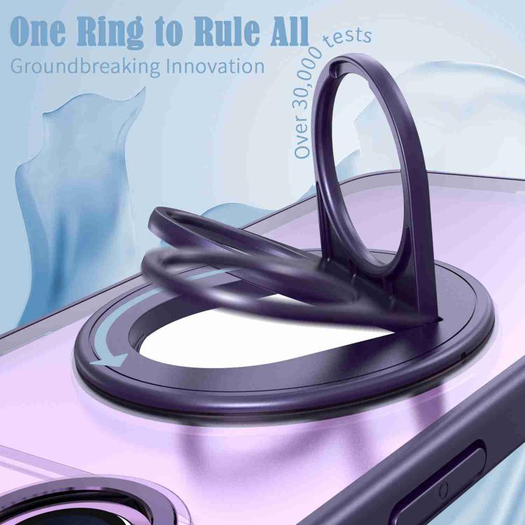 For iPhone Air Rotating Ring Magnetic Holder Phone Case(Purple) - iPhone Air Cases by buy2fix | Online Shopping UK | buy2fix