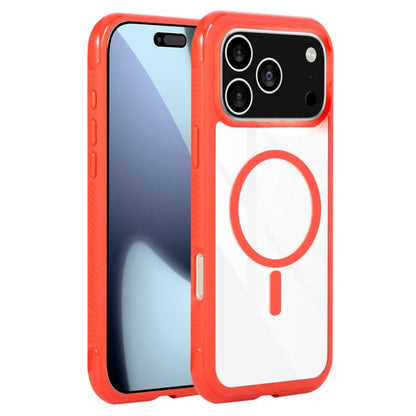 For iPhone 17 Pro Max Solid Color Edge Transparency MagSafe Magnetic Phone Case(Red) - iPhone 17 Pro Max Cases by buy2fix | Online Shopping UK | buy2fix