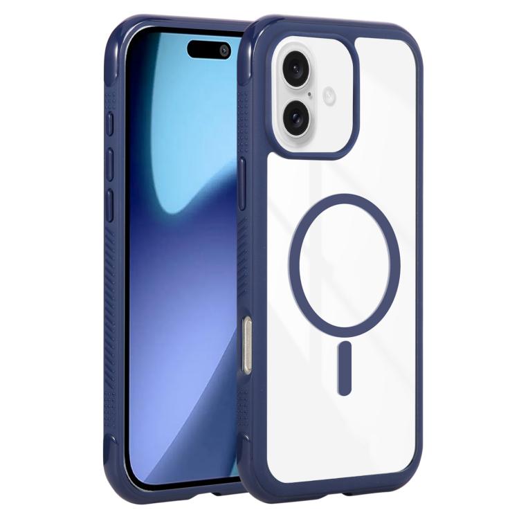 For iPhone 17 Solid Color Edge Transparency MagSafe Magnetic Phone Case(Royal Blue) - iPhone 17 Cases by buy2fix | Online Shopping UK | buy2fix