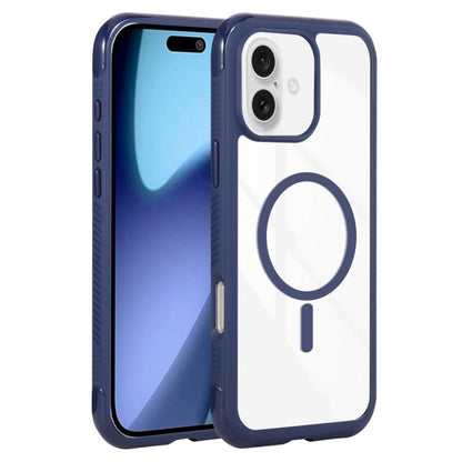 For iPhone 17 Solid Color Edge Transparency MagSafe Magnetic Phone Case(Royal Blue) - iPhone 17 Cases by buy2fix | Online Shopping UK | buy2fix