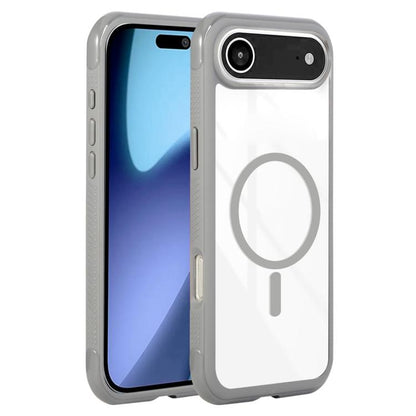 For iPhone Air Solid Color Edge Transparency MagSafe Magnetic Phone Case(Grey) - iPhone Air Cases by buy2fix | Online Shopping UK | buy2fix