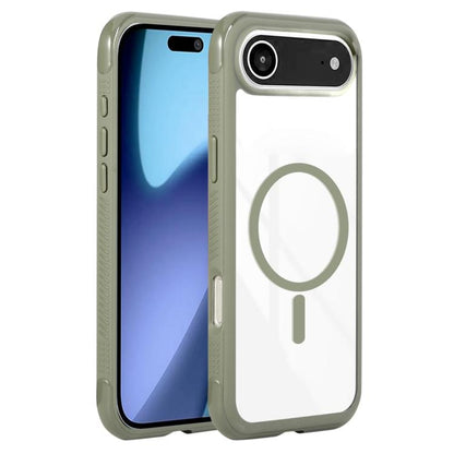 For iPhone Air Solid Color Edge Transparency MagSafe Magnetic Phone Case(Army Green) - iPhone Air Cases by buy2fix | Online Shopping UK | buy2fix