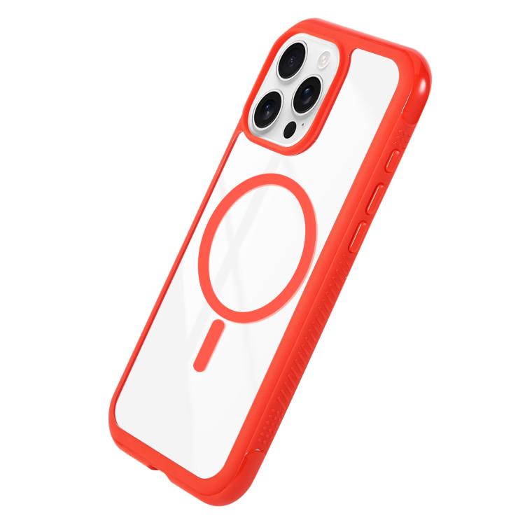 For iPhone 17 Solid Color Edge Transparency MagSafe Magnetic Phone Case(Red) - iPhone 17 Cases by buy2fix | Online Shopping UK | buy2fix