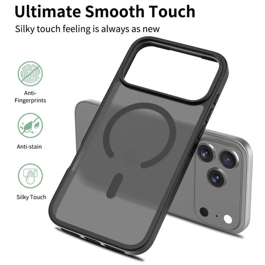 For iPhone 17 Pro Max Skin Feel TPU Hybrid PC MagSafe Phone Case(Black) - iPhone 17 Pro Max Cases by buy2fix | Online Shopping UK | buy2fix