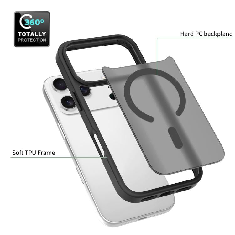 For iPhone 17 Pro Skin Feel TPU Hybrid PC MagSafe Phone Case(Black) - iPhone 17 Pro Cases by buy2fix | Online Shopping UK | buy2fix
