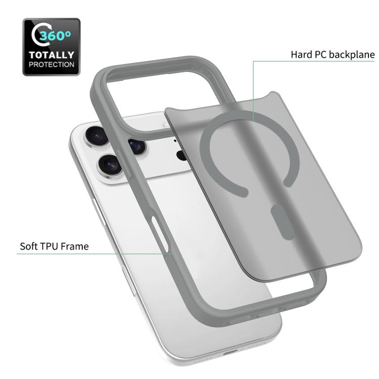 For iPhone 17 Pro Skin Feel TPU Hybrid PC MagSafe Phone Case(Dark Grey) - iPhone 17 Pro Cases by buy2fix | Online Shopping UK | buy2fix