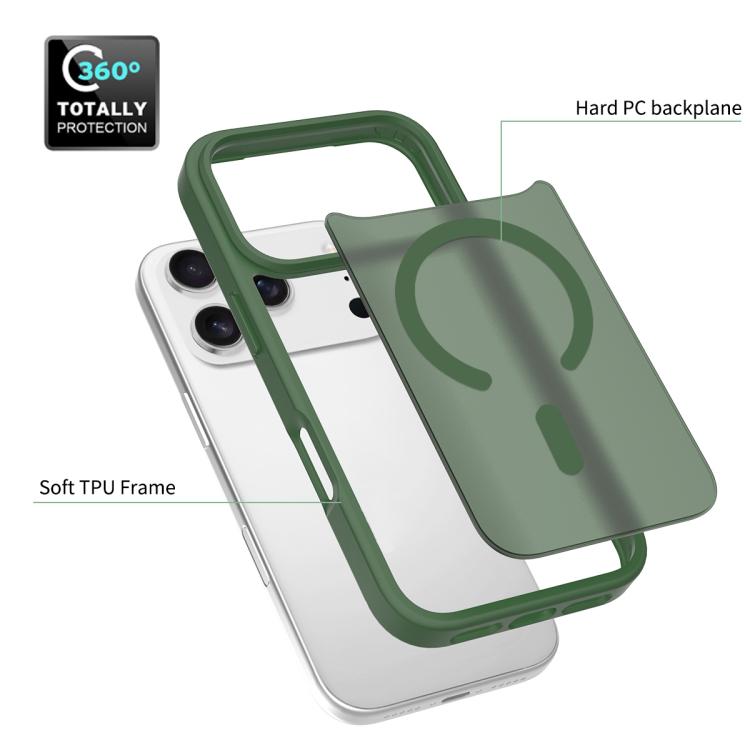 For iPhone 17 Pro Skin Feel TPU Hybrid PC MagSafe Phone Case(Dark Green) - iPhone 17 Pro Cases by buy2fix | Online Shopping UK | buy2fix